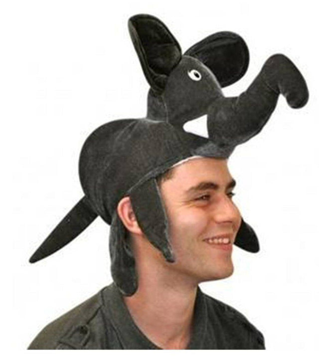 Elephant Animal Fancy Dress Hat (Dark Grey)