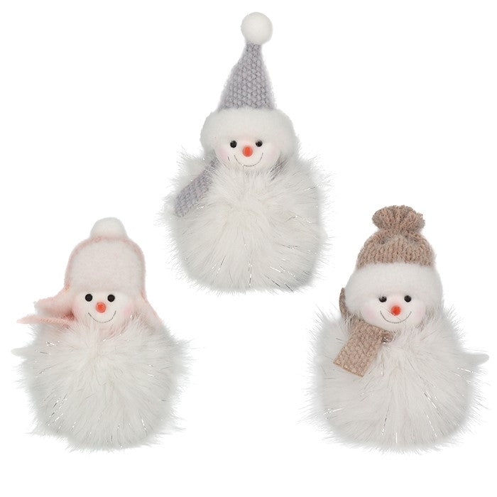 Christmas Sparkle Sitting Snowman Decorations - Various