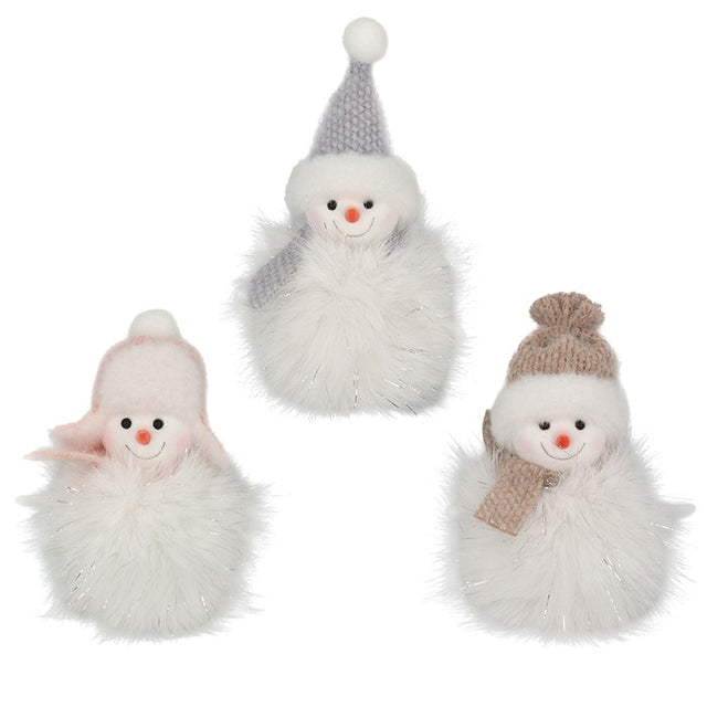 Christmas Sparkle Sitting Snowman Decorations - Various