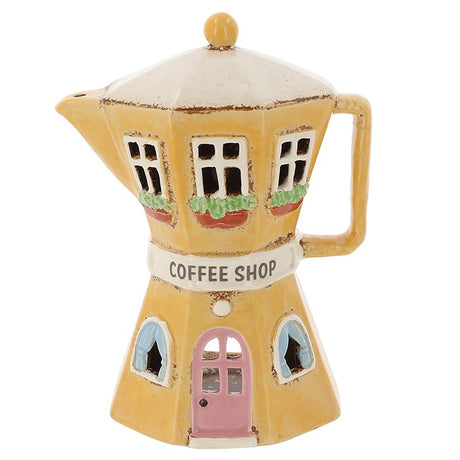 Village Pottery Tea/Coffee Pot Tea Light Holders - Coffee Shop