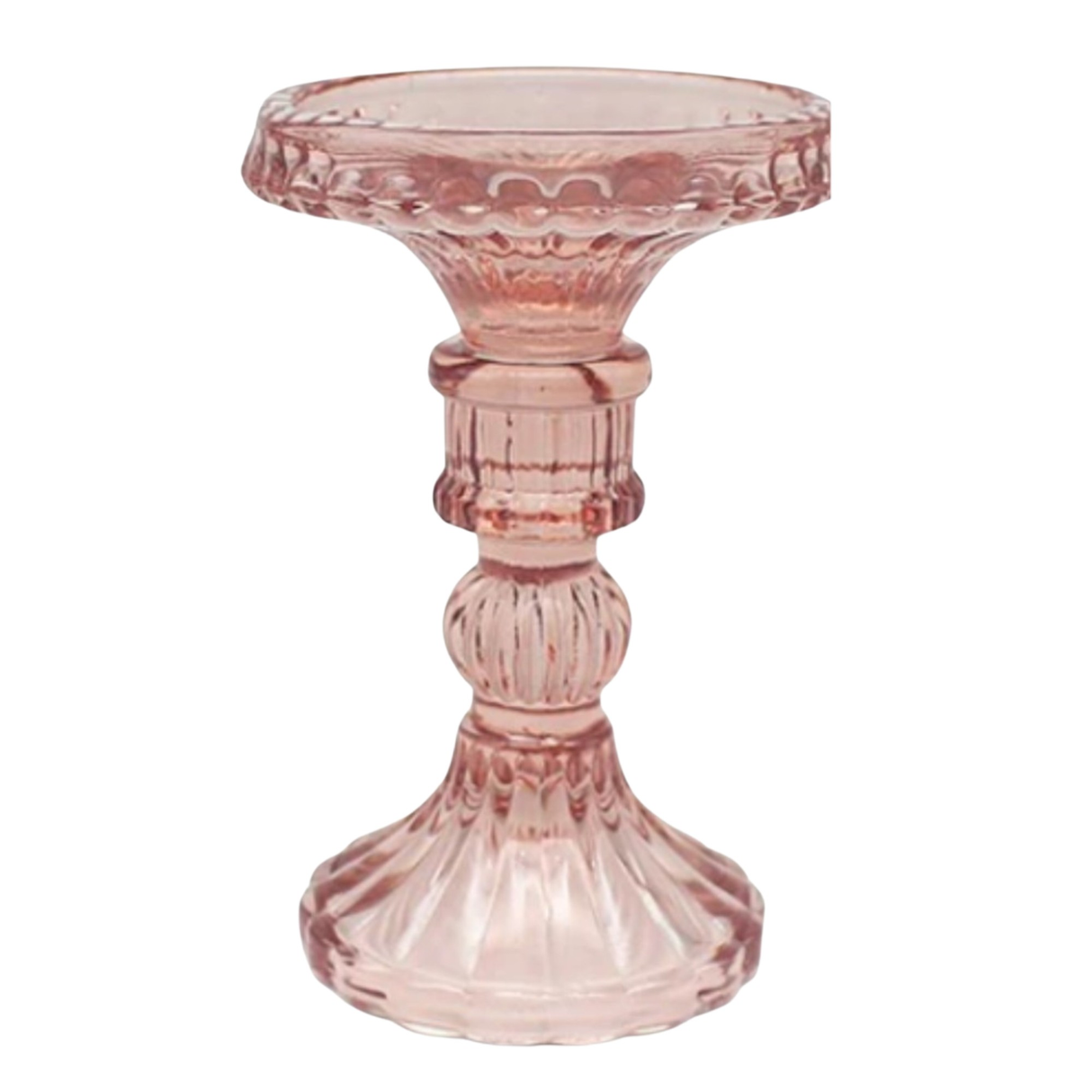 Pink Glass Candle Holders (cm) - Various Sets