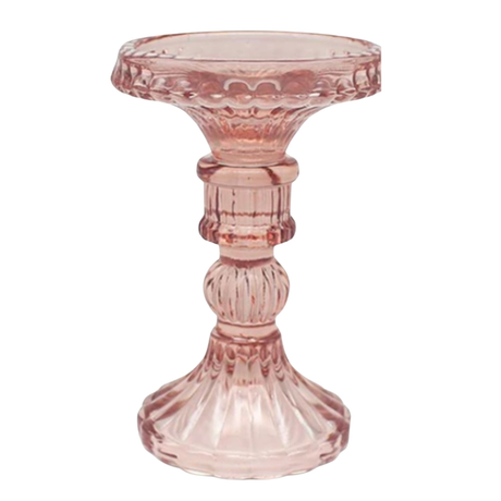 Pink Glass Candle Holders (cm) - Various Sets