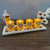 Woodside Home Living Tea Light/Votive Candle Holder White Tray - Various Designs