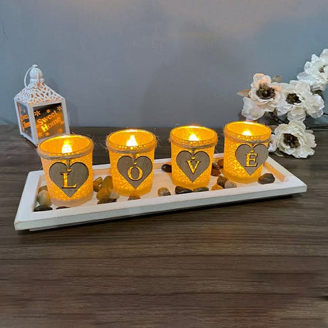 Woodside Home Living Tea Light/Votive Candle Holder White Tray - Various Designs