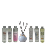 Woodside Round Blue Pastel Ceramic Reed Diffuser Vase with Woodside Luxury Refill