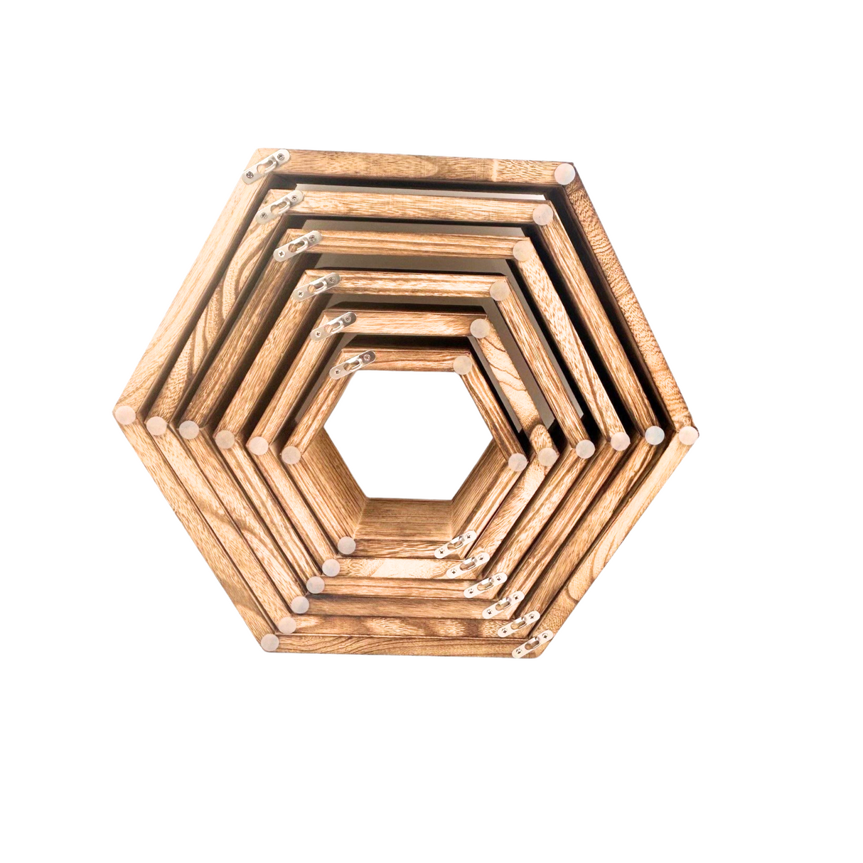 Woodside Home Living Honeycomb Hexagon Shelves - Set of 6 LW