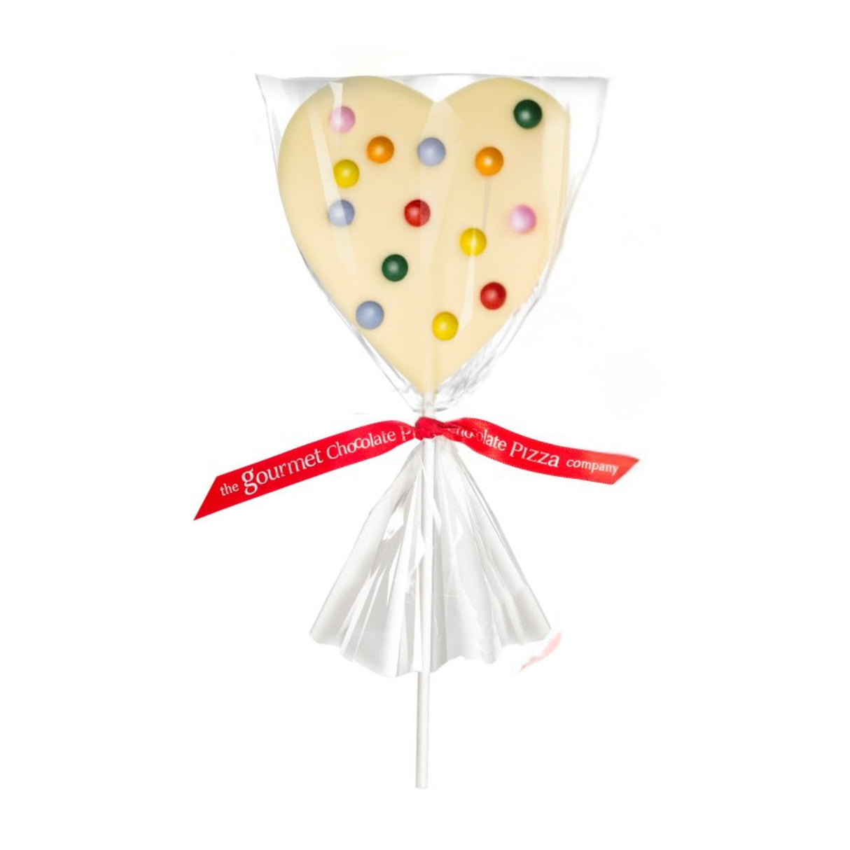 Gourmet chocolate heart lollipop - white chocolate