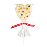 Gourmet chocolate heart lollipop - white chocolate