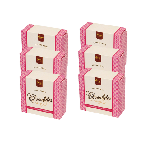 Hames Chocolates - Milk Chocolate Raspberry Fancies (6 Pack)