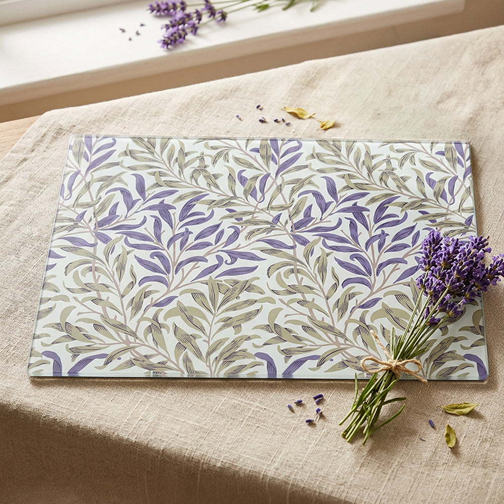 William Morris Glass Chopping/Cutting Board - Willow Bough