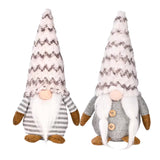 Woodside Home Living Christmas Decoration - Grey Gonk Lady & Gent Set