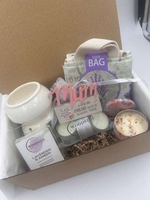 Mum - Lavender Home Fragrance Candle & Wax Burner Treat Box Hamper 