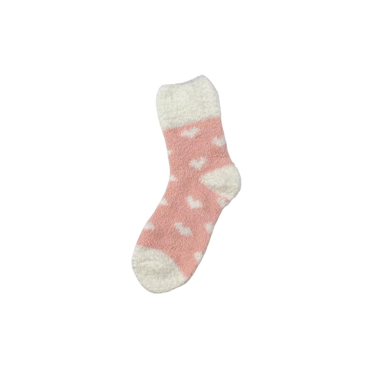 Fluffy Cosy Socks Hearts Design One Size - Various Colours