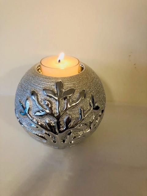 Tree of Life Ball Tea Light Holder - Champagne