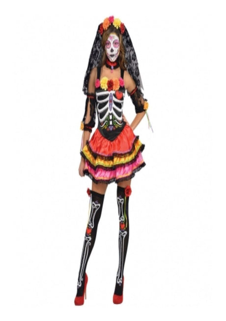 Day of the Dead Senorita Fancy Dress Costume Size 14-16