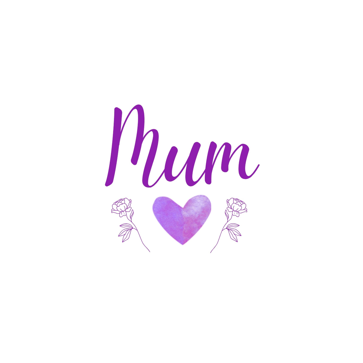 Heart & Flowers Design Mugs - Purple