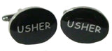 Black & Silver Male Wedding Cufflinks - Usher