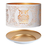 Aroma Jar Candle Metal Silhouette Shade & Tray Set Owl Design - Various Colours