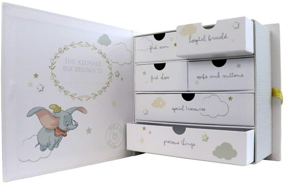 Disney Magical Beginnings Paperwrap Keepsake Box with 6 Drawers - Dumbo