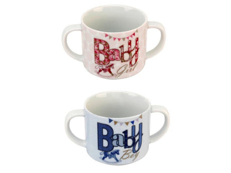 Double Handle China Mug - Baby Boy Or Baby Girl Baby Keepsake Gift Idea