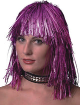 Metallic Tinsel Wig 70's Disco Hen Night Womens Fancy Dress