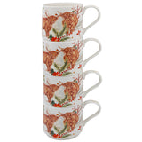 Jennifer Rose Stacking Mugs Gift Set - Highland Cow