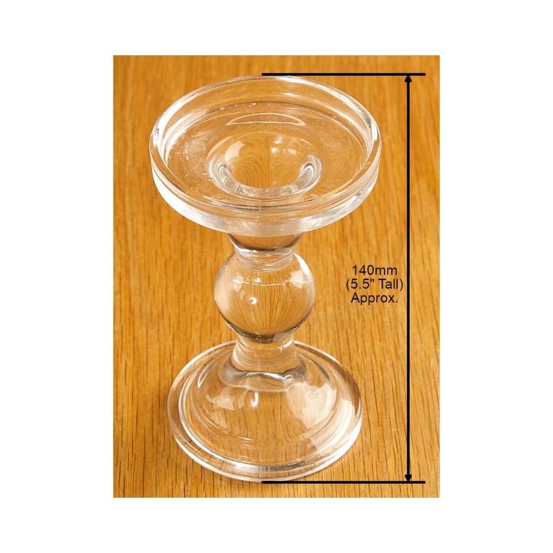 Set of 3 glass pillar candle holders - large