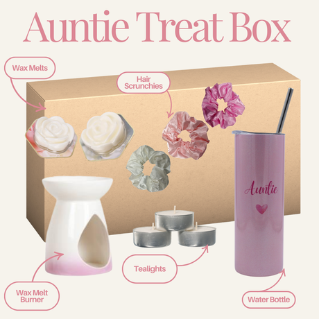 Auntie Pink Infinity Heart - Home Fragrance Teardrop Burner & Wax Melts Treat Box