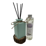 Woodside Pastel Green Ceramic Reed Diffuser Vase with Woodside Luxury Refill