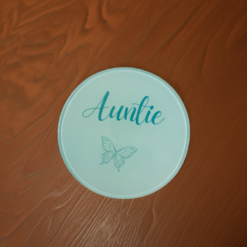 Auntie Butterfly Keepsake Bracelet & Mirror Blue Treat Box