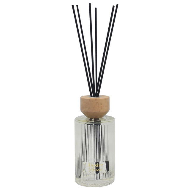 Desire Aroma Clear Ribbed Glass Reed Diffuser 500ml - Pomegranate Noir
