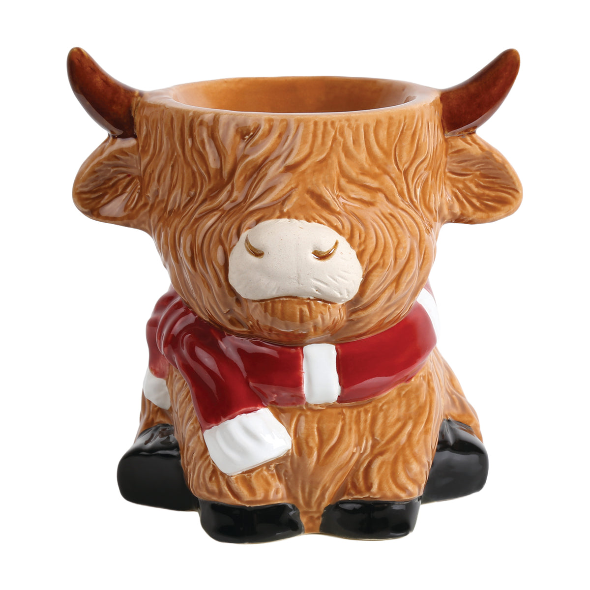 Aroma Christmas Tealight Wax Melter - Highland Cow with Scarf
