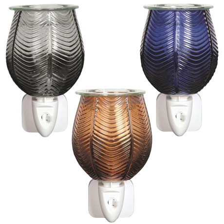 Aroma Electric Wax Melt Burner Plug In - Ribbed Lustre in Various Colours