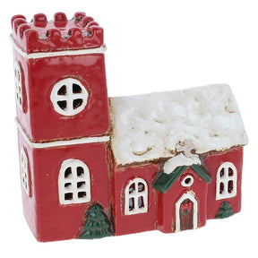 Village Pottery Christmas Collection Tea Light Holders - Norman Church
