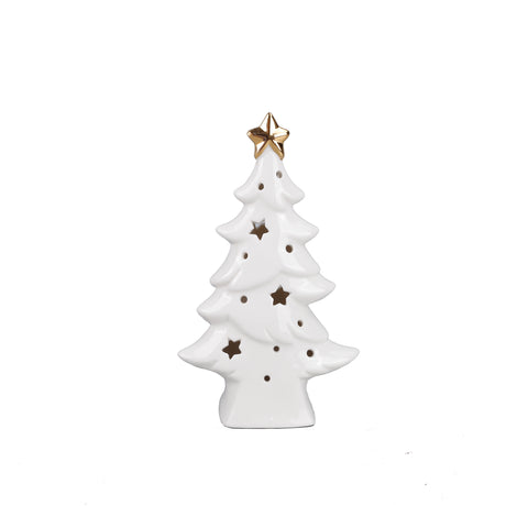 Woodside Home Living Ceramic Christmas Tree LED Light Up Room Decoration - Various Sizes