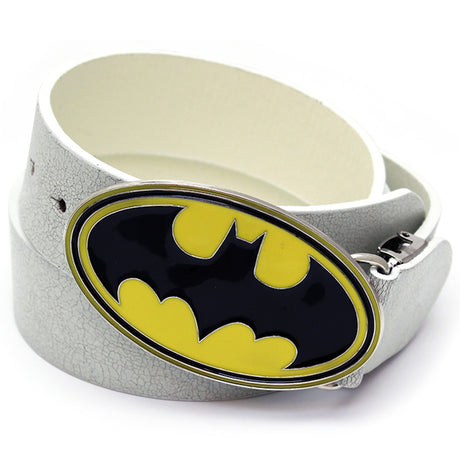 Batman Superhero PU Leather Belt - White