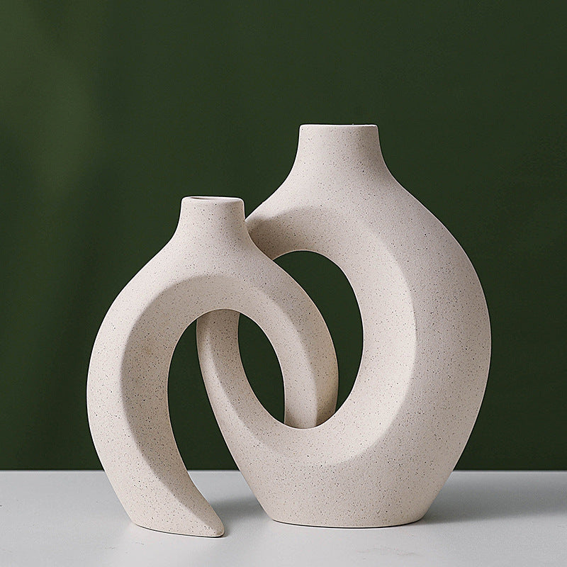 Woodside Home Living Ceramic Interlocking Modern Vase Set