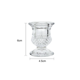 Clear Glass Candlestick Holders (6cm) - Acorn Design