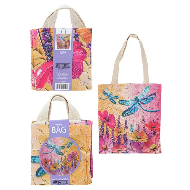 Floral Totes Bag - Playful Dragonfly