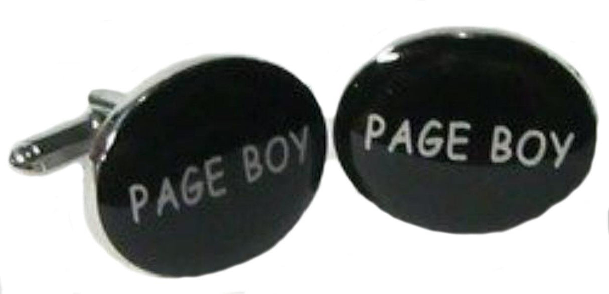Black & Silver Male Wedding Cufflinks - Page Boy