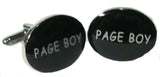 Black & Silver Male Wedding Cufflinks - Page Boy