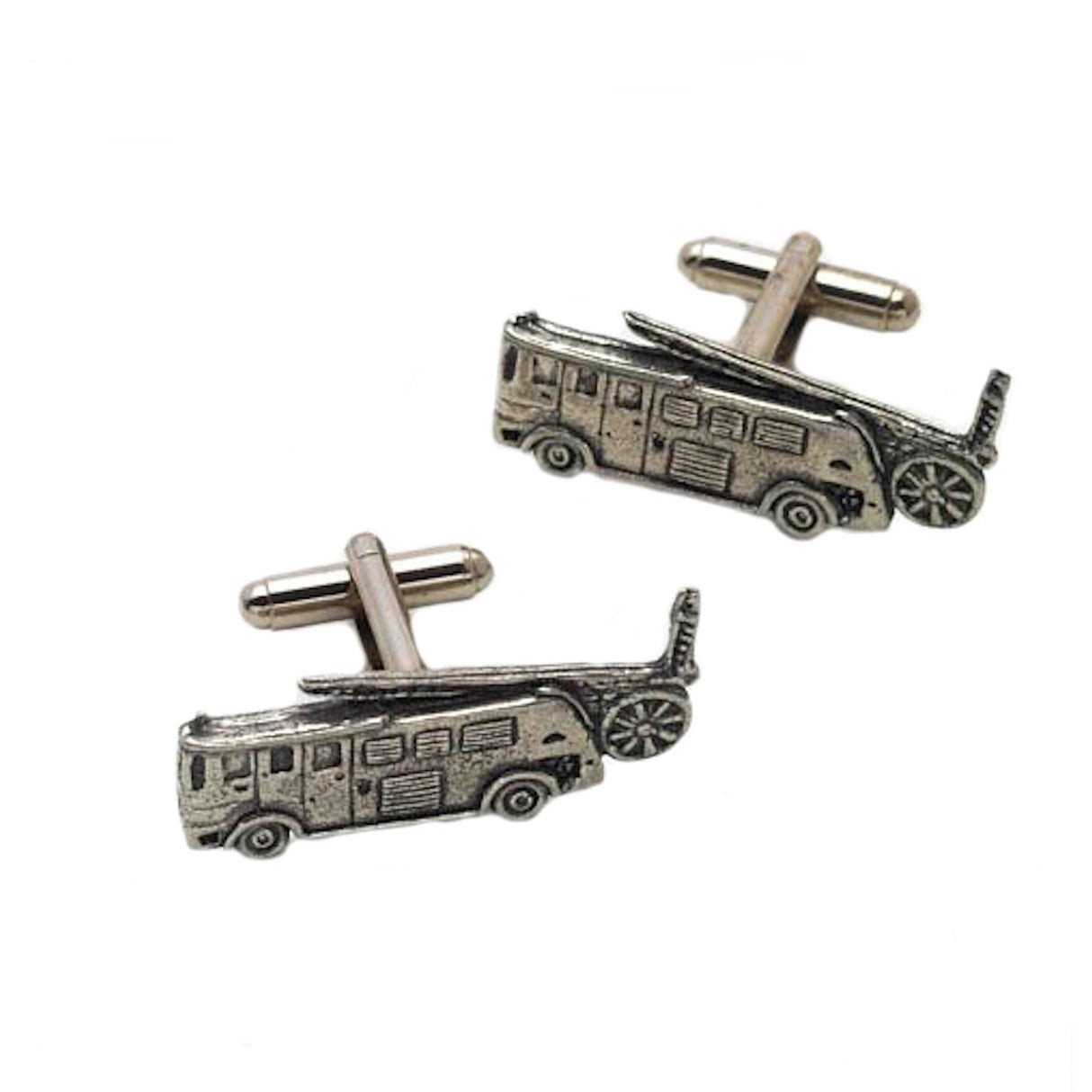 English Pewter Cufflinks - Fire Engine