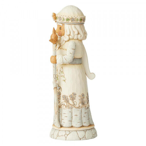 Heartwood Creek White Woodland Santa Nutcracker Figurine