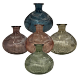 Satchville Ribbed Glass Ball Vases - Various Colours