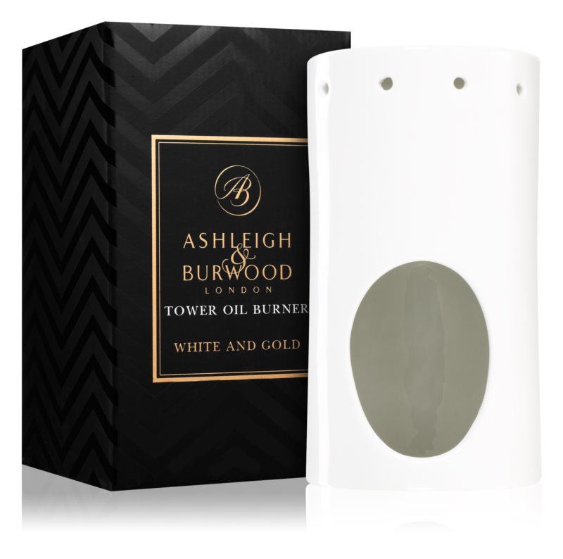 Ashleigh & Burwood Wax Melt/Oil Burner - Tower (White & Gold)