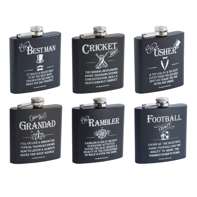 Ultimate Man Gift Hip Flask - Various Designs