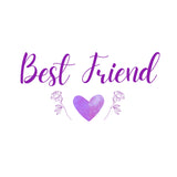 Heart & Flowers Design Mugs - Purple