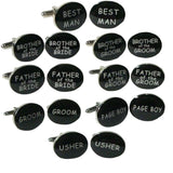Black & Silver Male Wedding Cufflinks