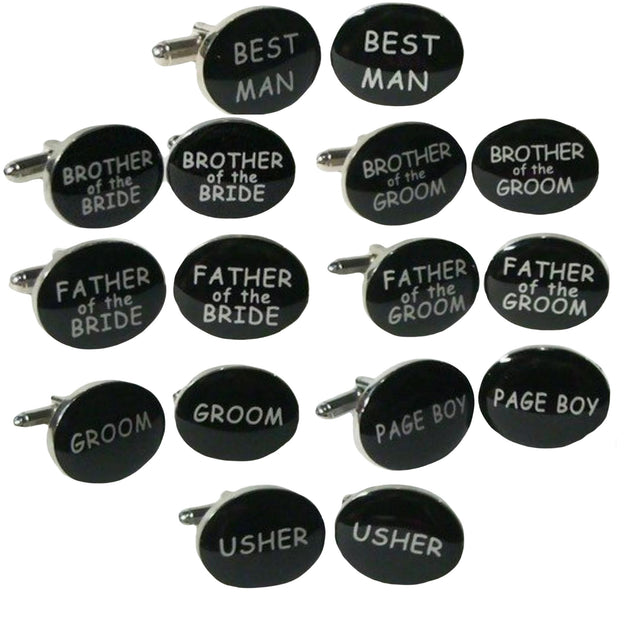 Black & Silver Male Wedding Cufflinks