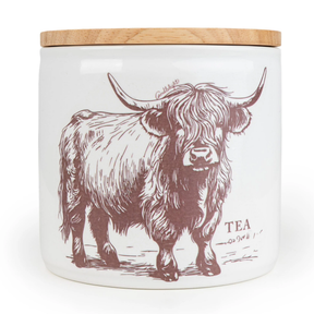Candlelight Highland Cow Storage Jar -Tea 